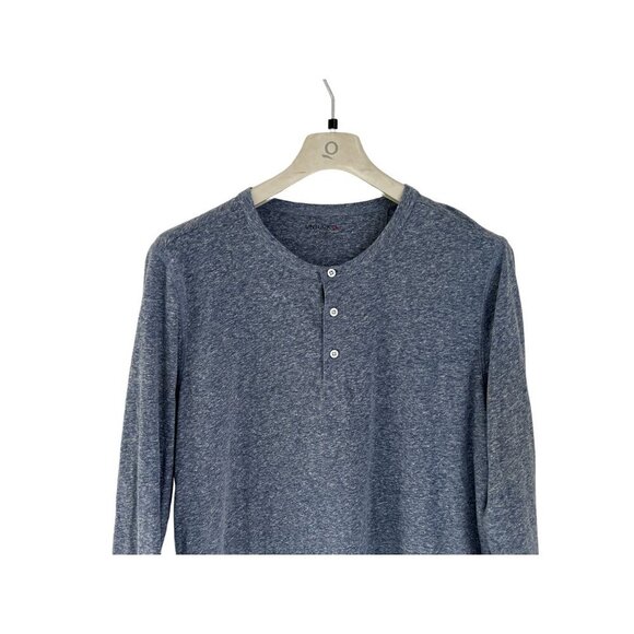 UNTUCKit Henley Heather Blue Long Sleeve Cotton Blend Size Large - Picture 3 of 7